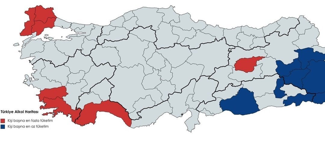 Türkiye alkol haritası....