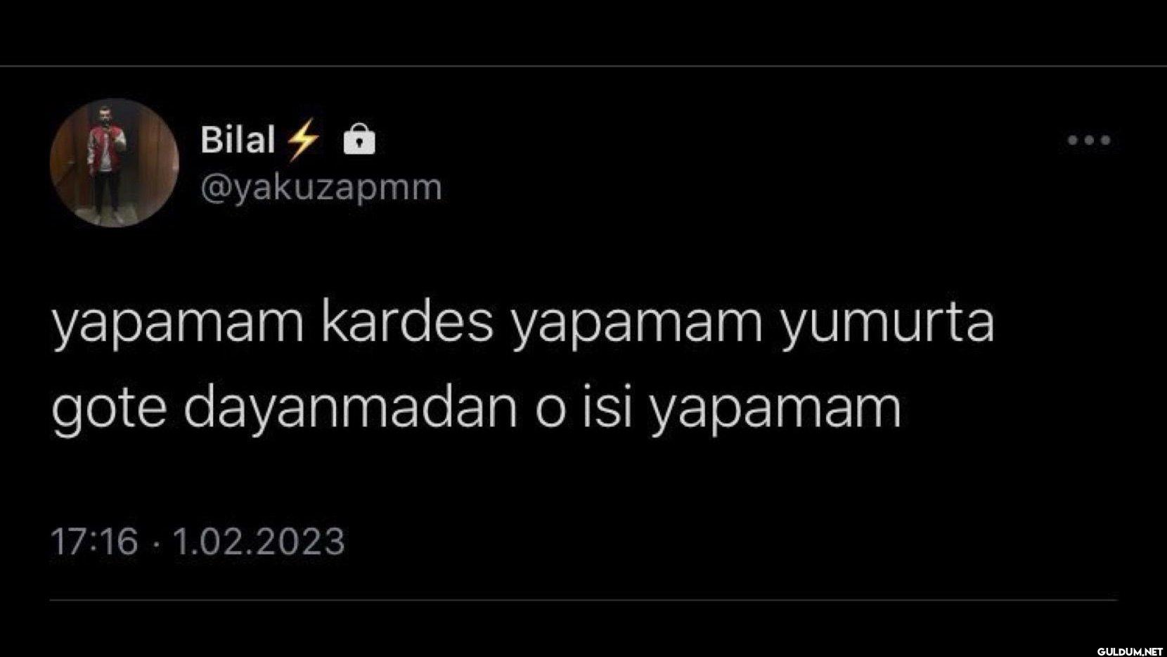 yapamam kardes yapamam...