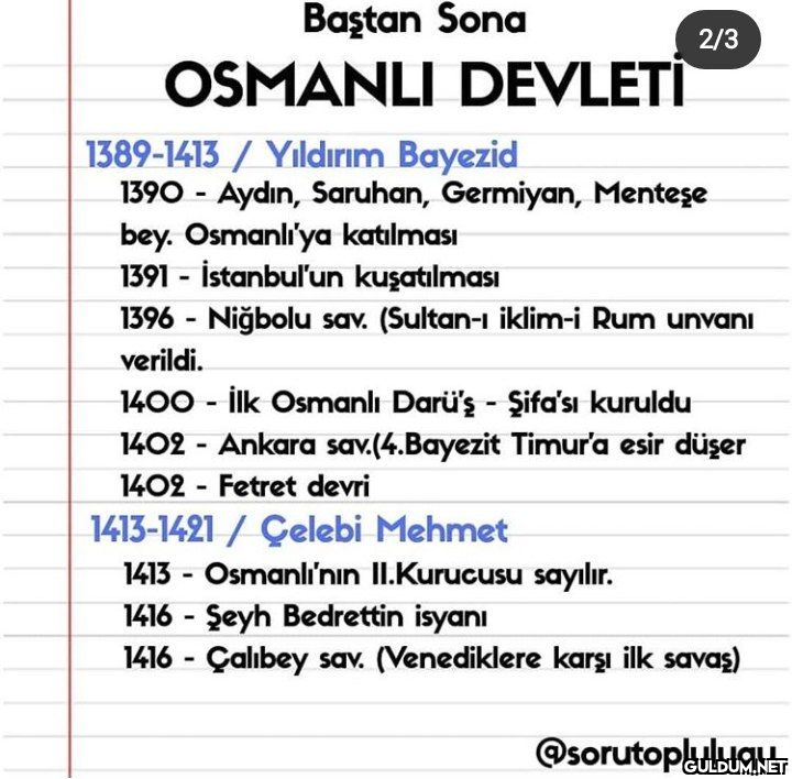 ☑️ Baştan Sona Osmanlı...