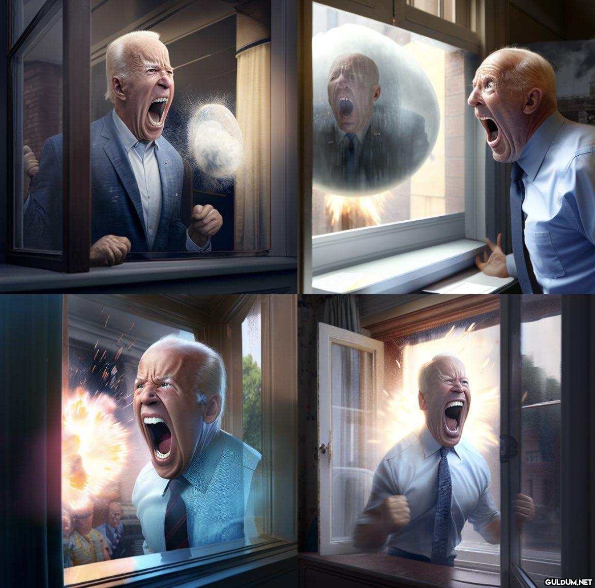 Joe Biden screaming as he...