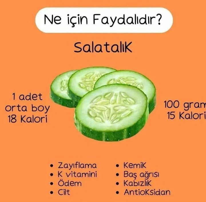 Salatalık, kalori ve...