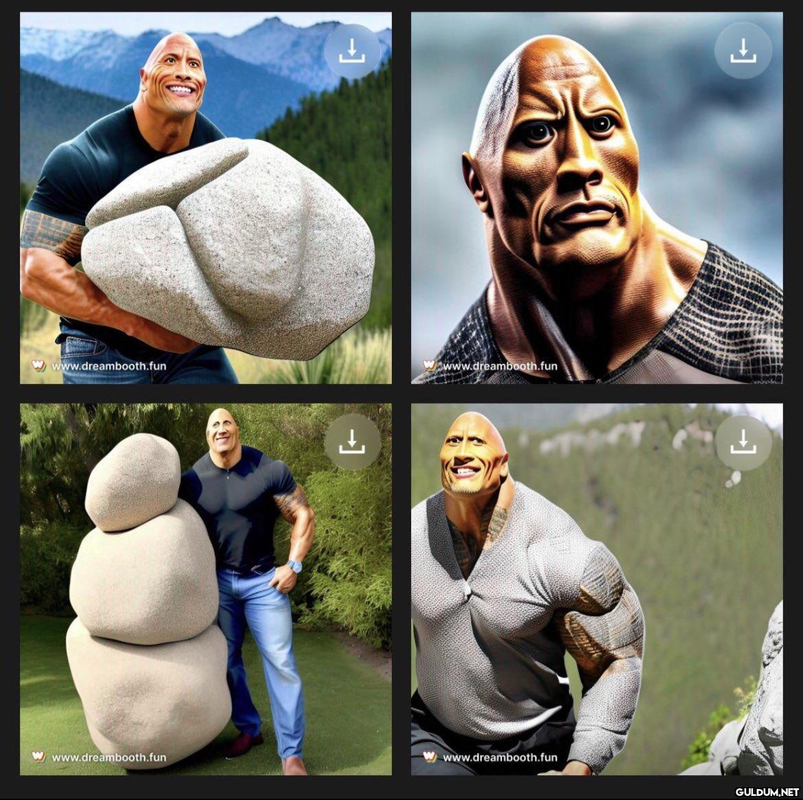 The Rock holding a rock...