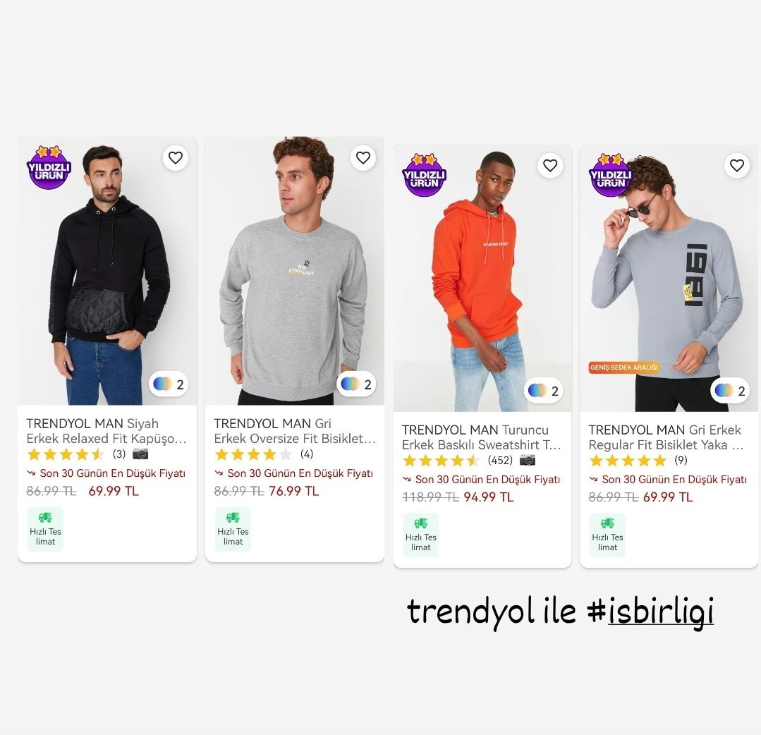 Sweatshirtler 69₺'den...