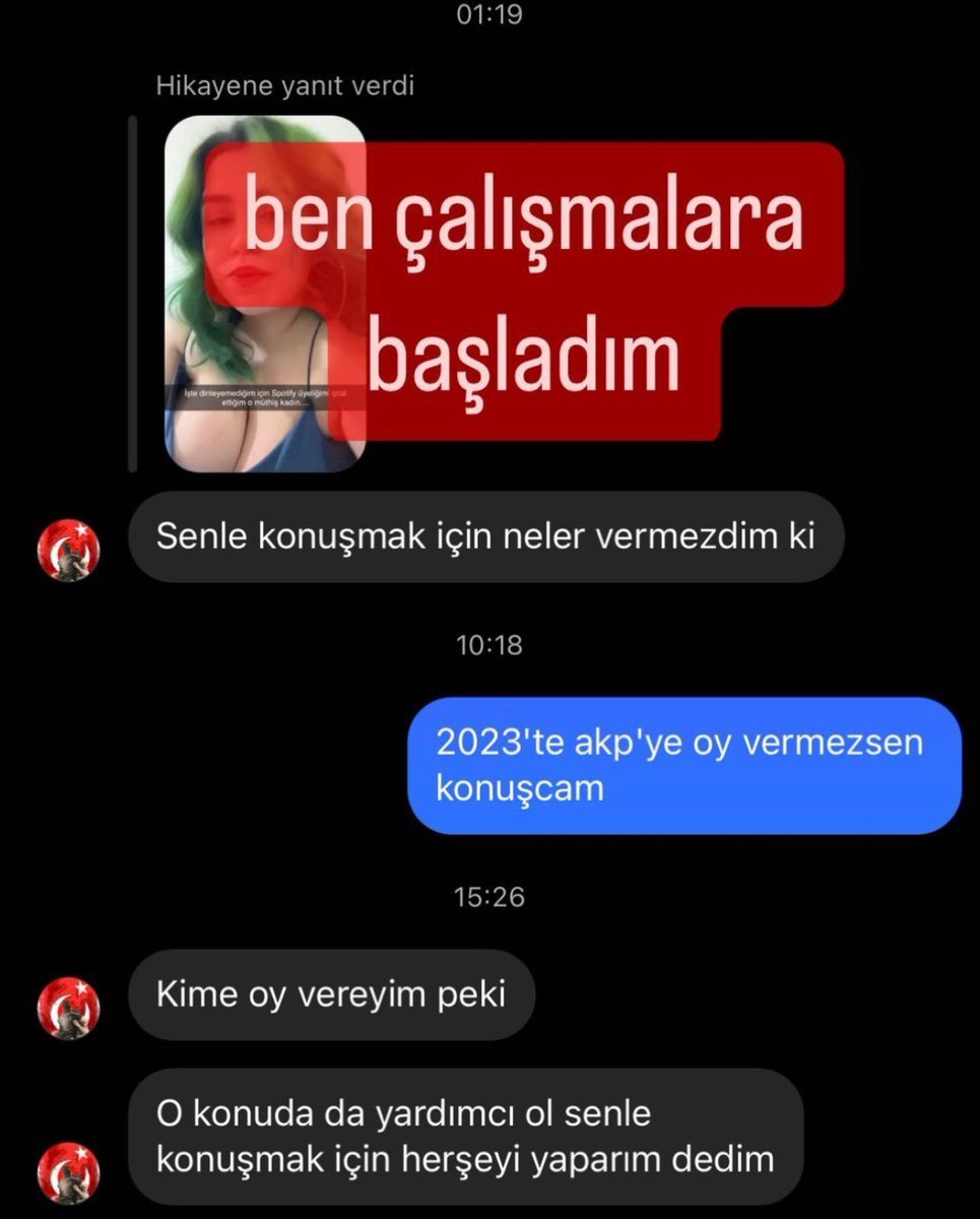 Hikayene yanıt verdi 01:19...