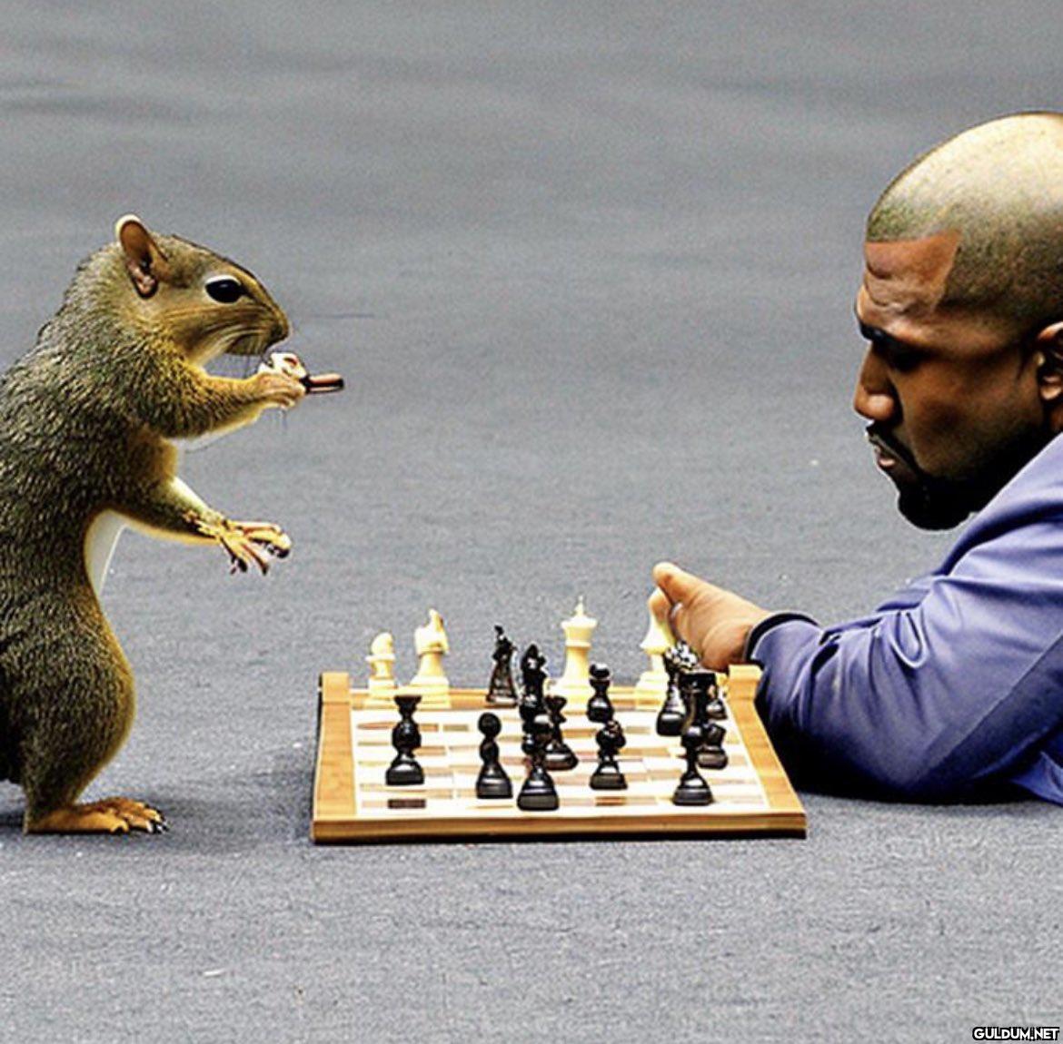 Kanye West plays chess...