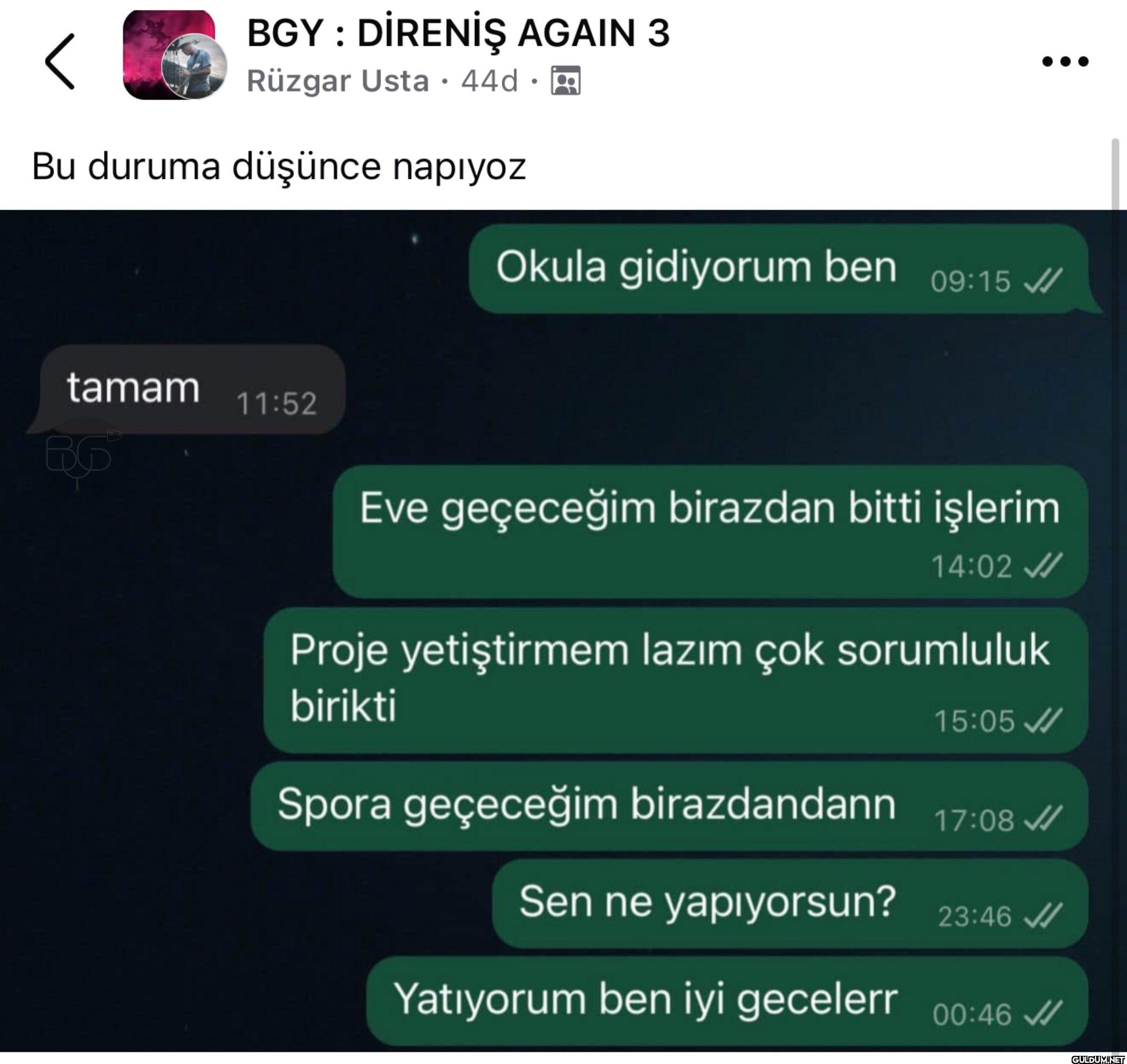 Şerefini…    く BGY:...