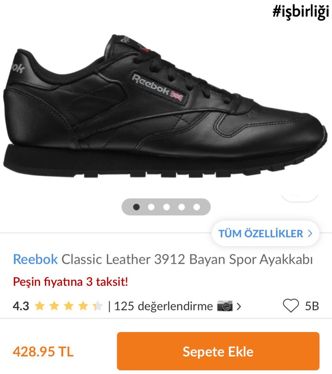 Reebok 429 liraya düştü...