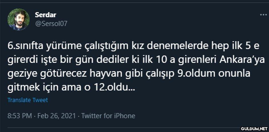 Serdar @Serso107 6.sınıfta...
