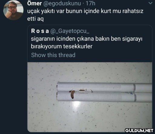 Ömer @egoduskunu. 17h uçak...