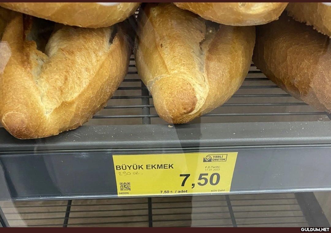 BİM ekmek 7,5 lira...