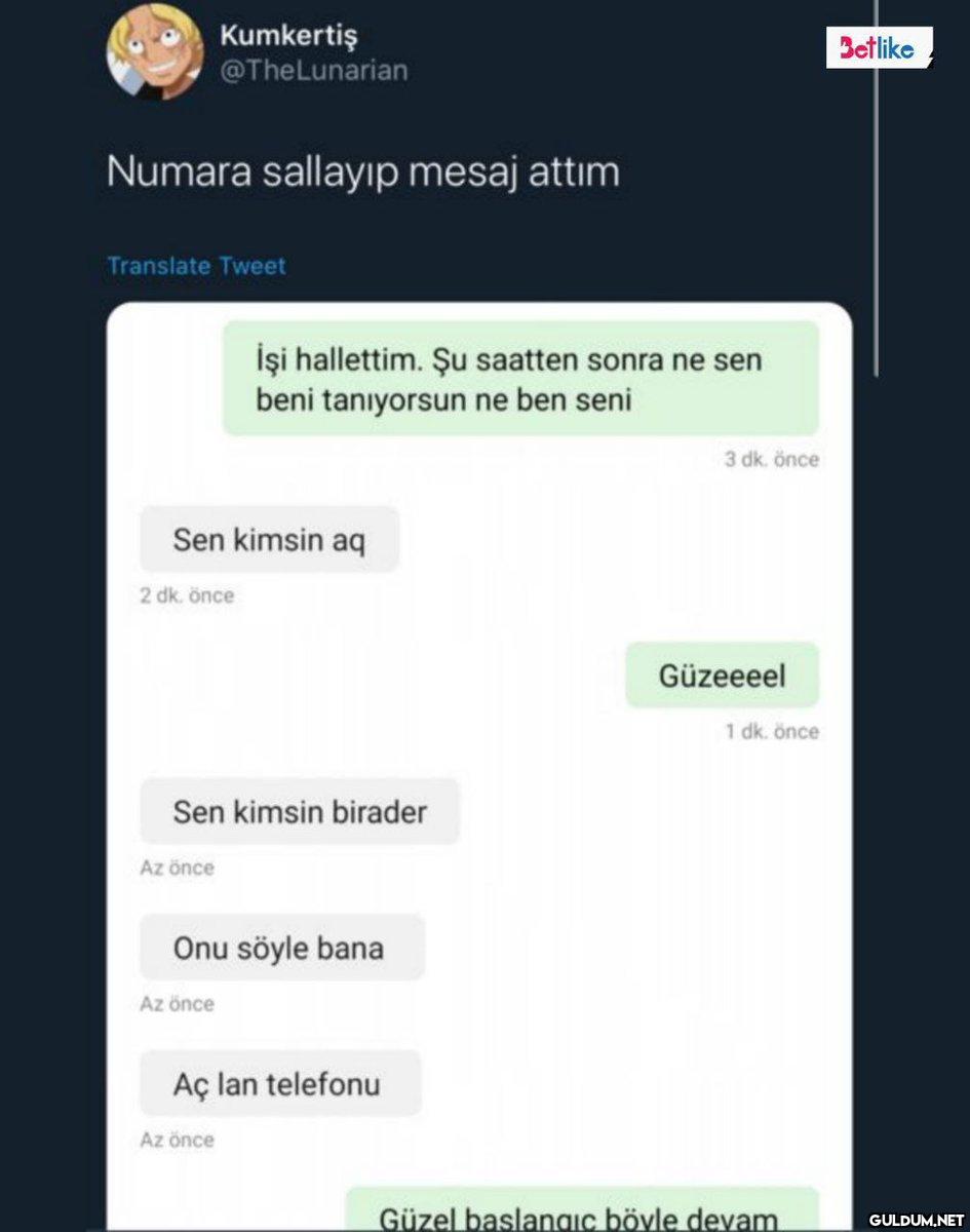 Numara sallayıp mesaj...