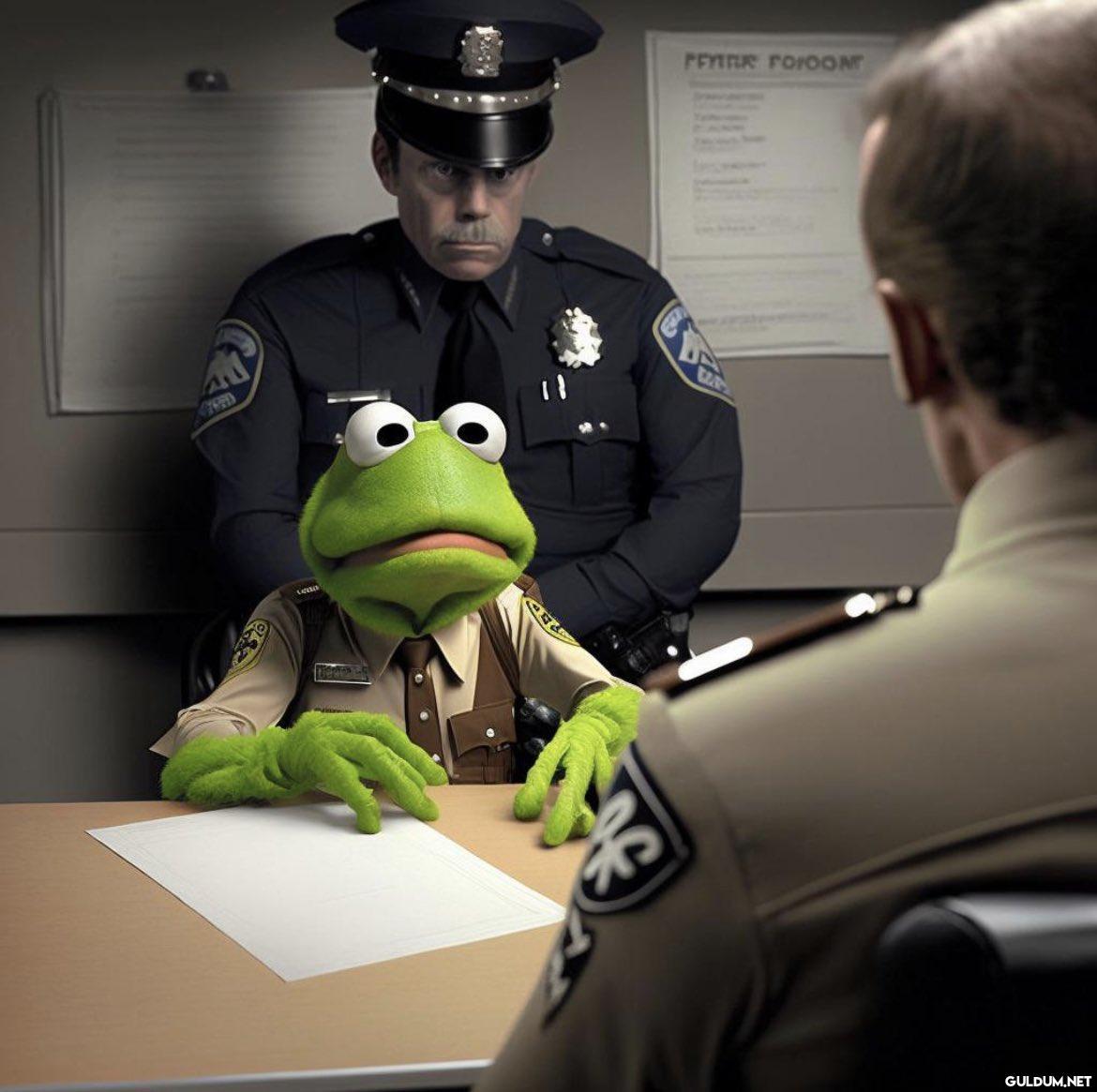 Kermit being questioned by...