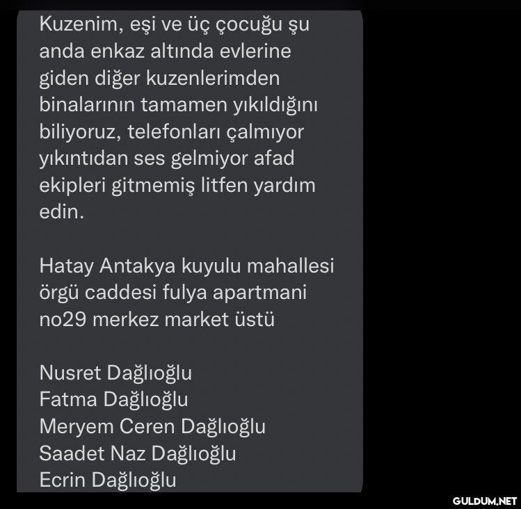 Enkaz altında bir aileden...