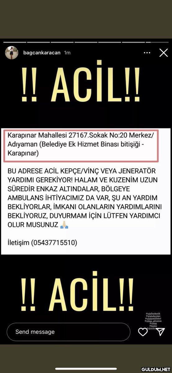 bagcankaracan 1m !! ACİL!!...