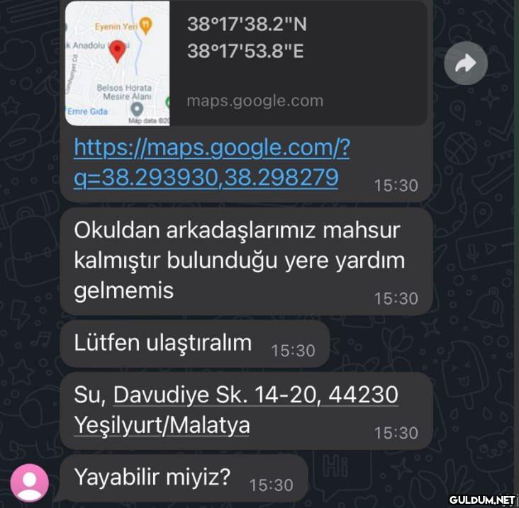 Bir üyemiz:  Su, Davudiye...