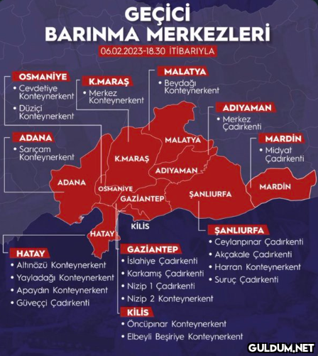 GEÇİCİ BARINMA MERKEZLERİ...