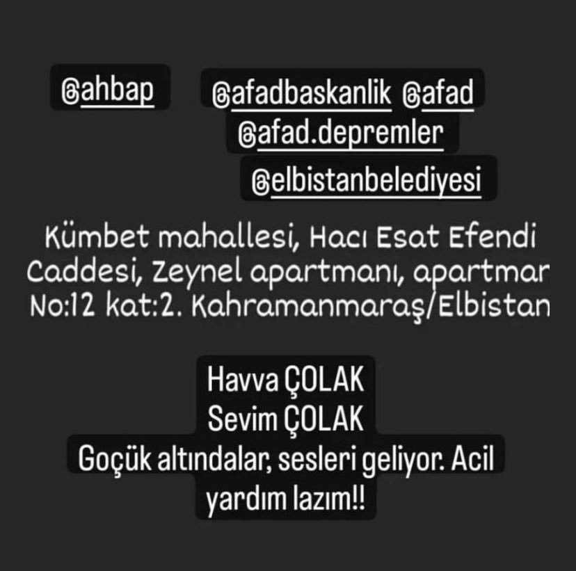@ahbap @afadbaskanlik...
