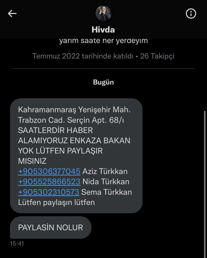 个 Hivda yarım saate ner...