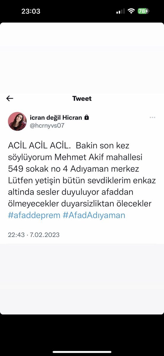 Arkadaşımın ailesi enkaz...