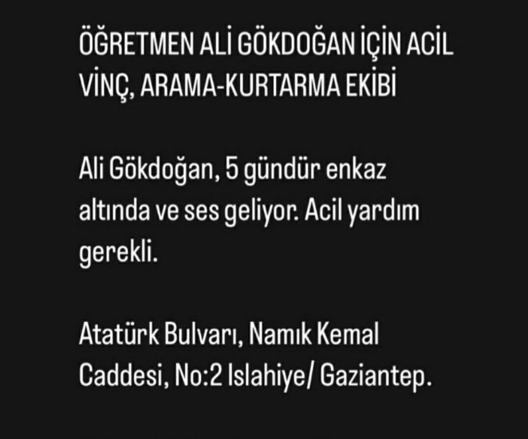 ÖĞRETMEN ALİ GÖKDOĞAN İÇİN...