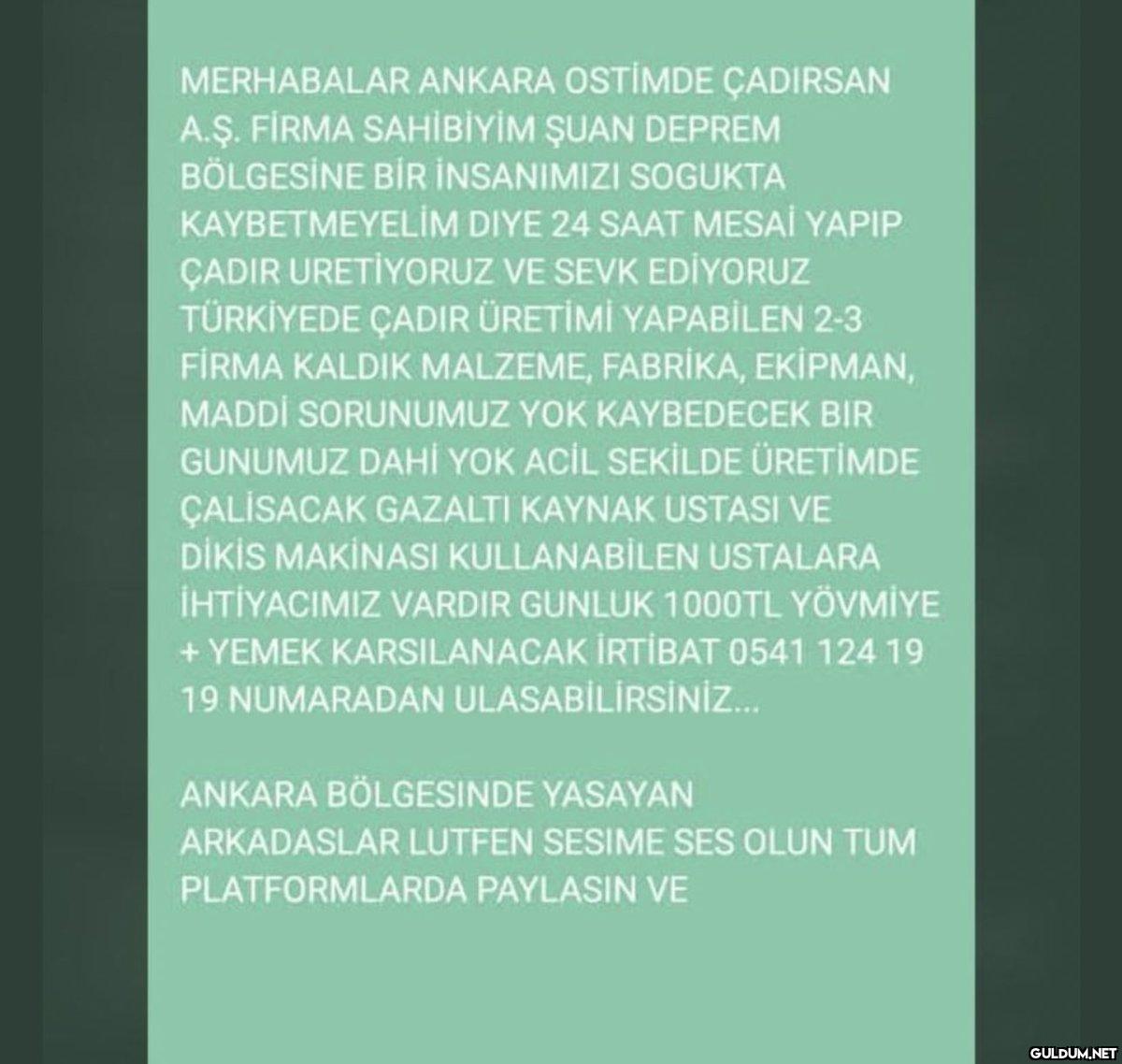 MERHABALAR ANKARA OSTİMDE...