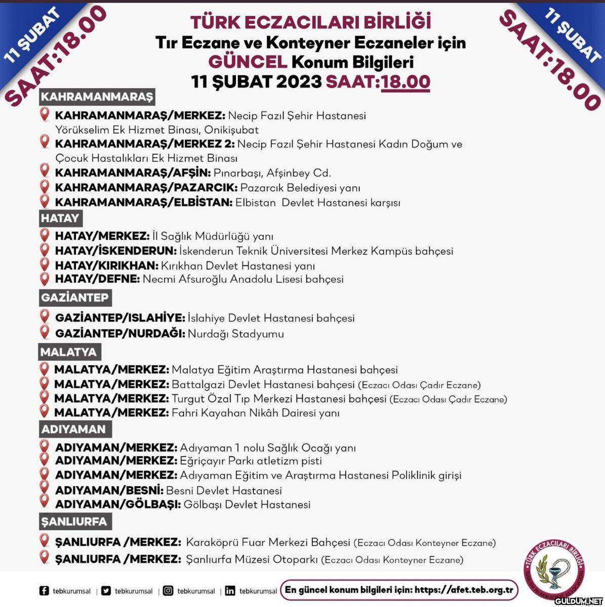 11 ŞUBAT SAAT:18.00...