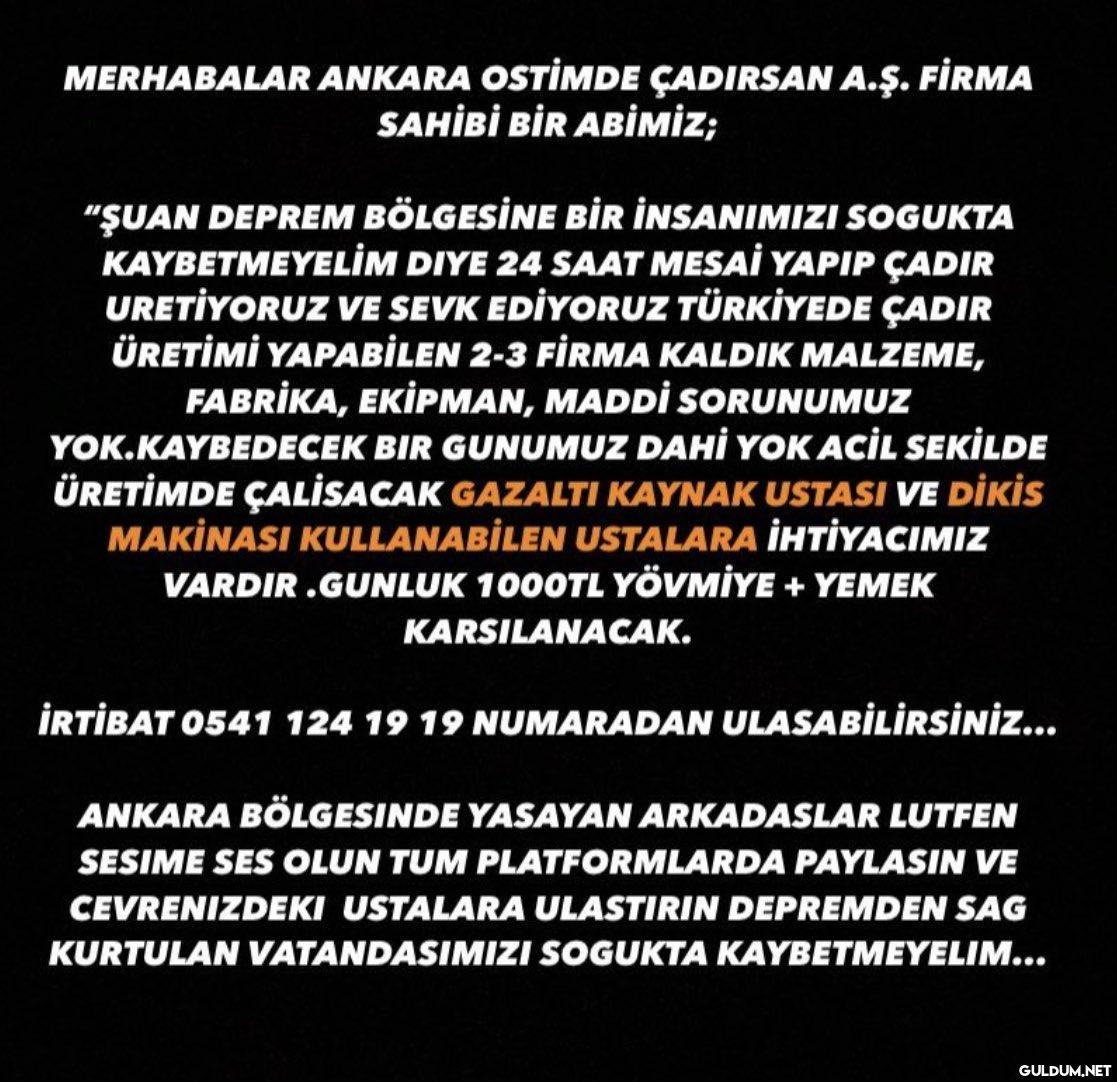 MERHABALAR ANKARA OSTİMDE...