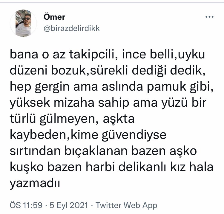 Ömer @birazdelirdikk bana...
