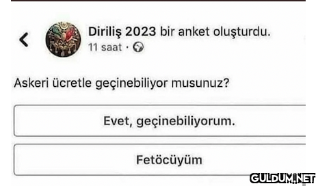 Diriliş 2023 bir anket...