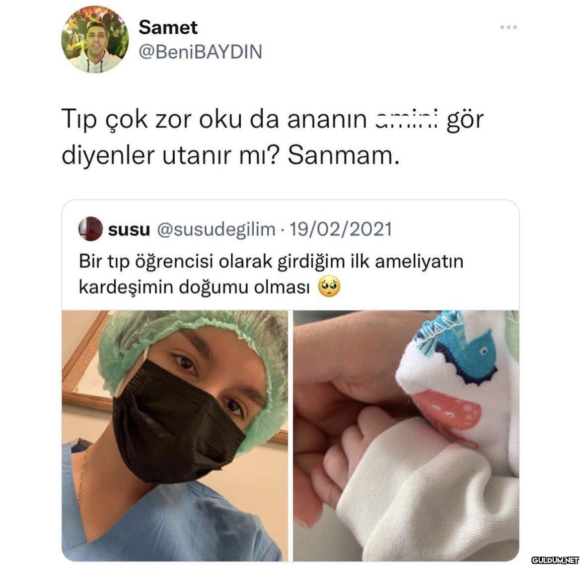 Samet @BeniBAYDIN Tıp çok...