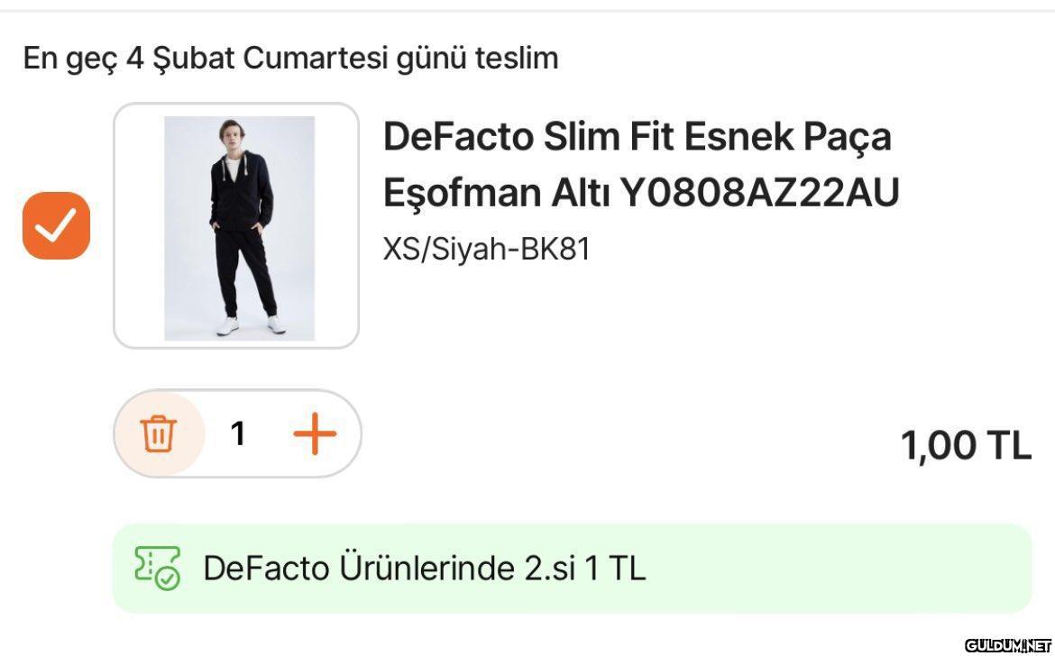 DeFacto'da ikinci ürün 1...