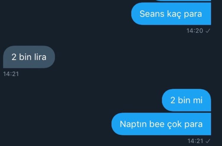 2 bin lira 14:21 Seans kaç...