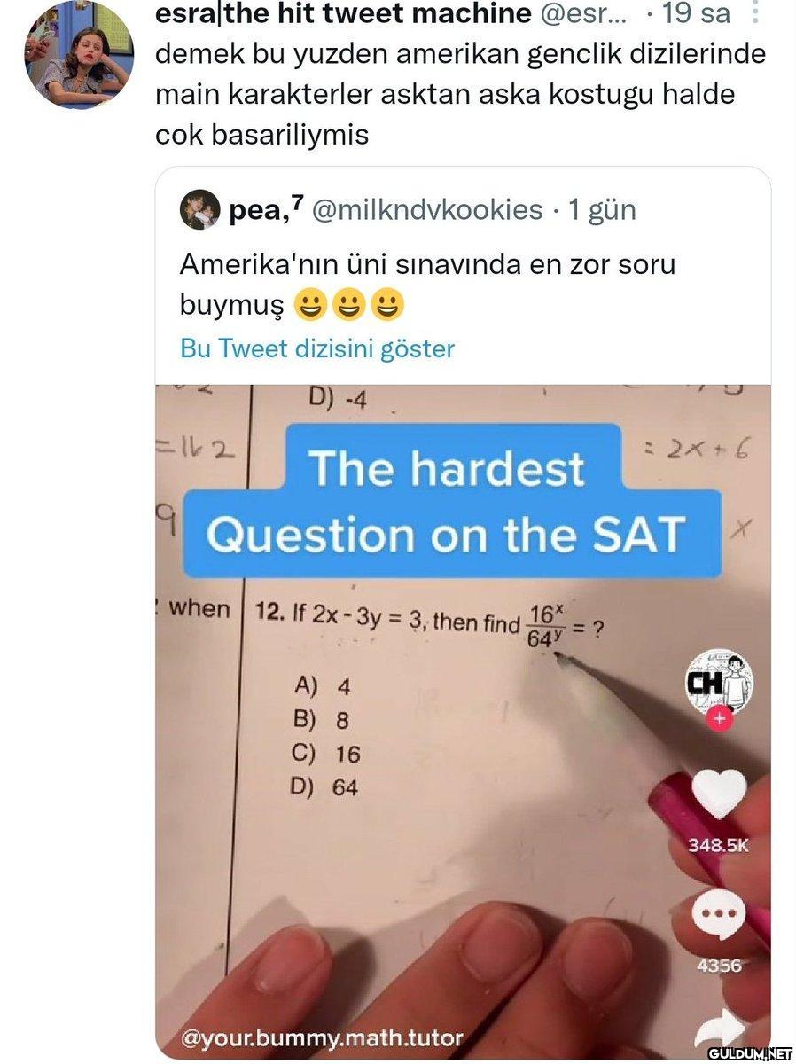 Şu soruyu gözüm kapalı...