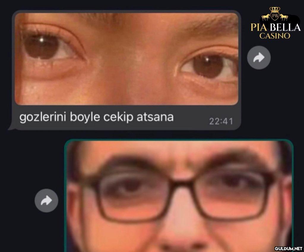 gozlerini boyle cekip...