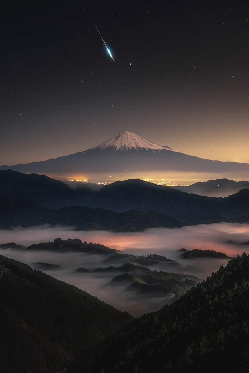 Fuji Dağı üzerinde bir...