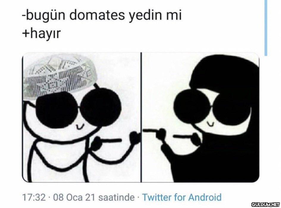 -bugün domates yedin mi...