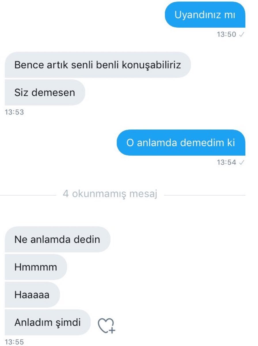 Bence artık senli benli...