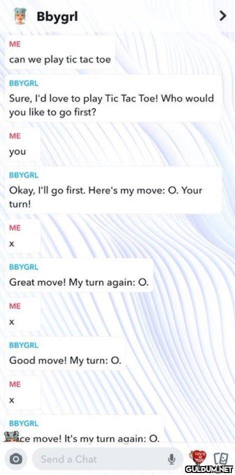 ME can we play tic tac toe...