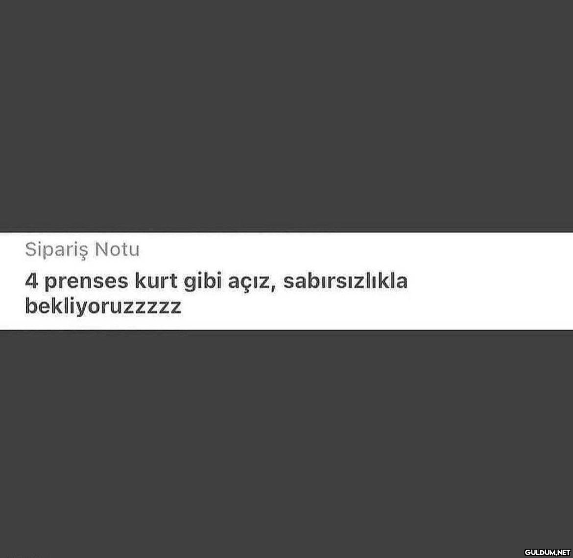 Sipariş Notu 4 prenses...