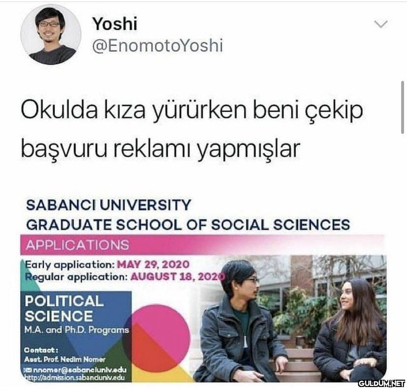 Yoshi @EnomotoYoshi Okulda...