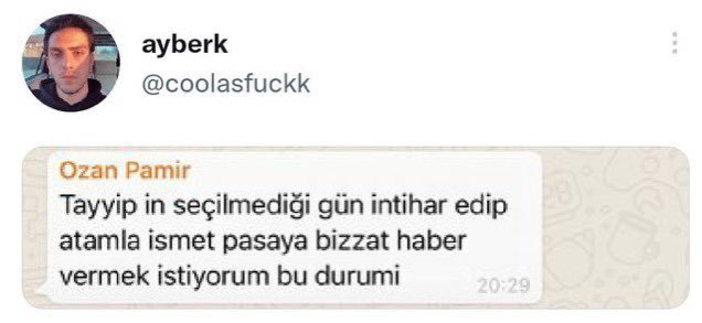 Benim güncel vaziyet...