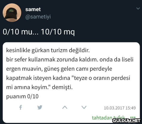 samet @sametiyi 0/10 mu......