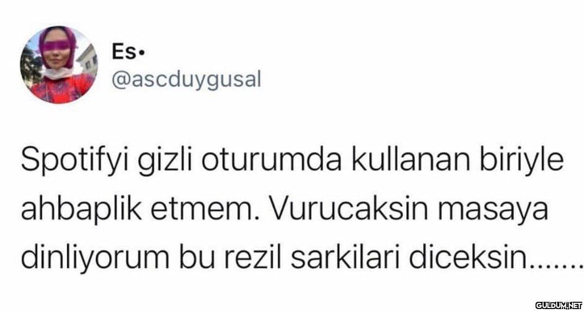 Es. @ascduygusal Spotifyi...