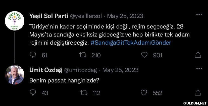 500. 70,00 YEŞİL SOL PARTI...