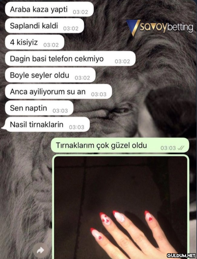 Araba kaza yapti 03:02...