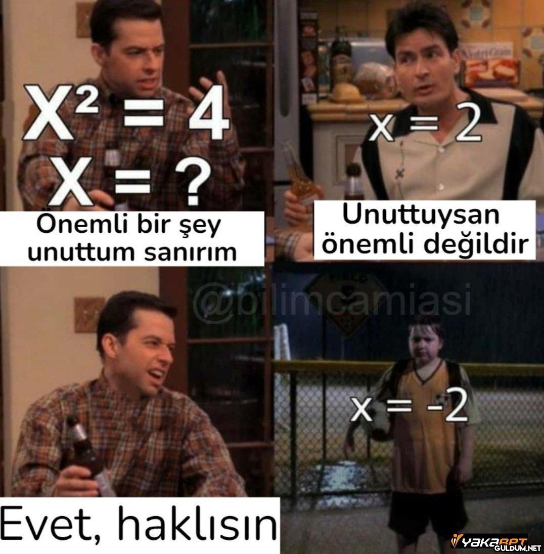 X² = 4 X = ? Onemli bir...