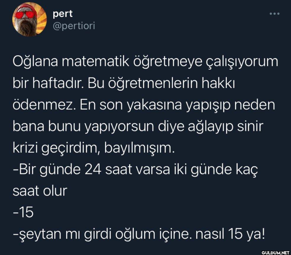 Oğlana matematik öğretmeye...