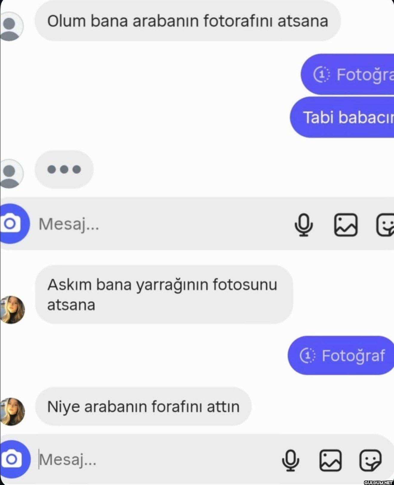 Olum bana arabanın...