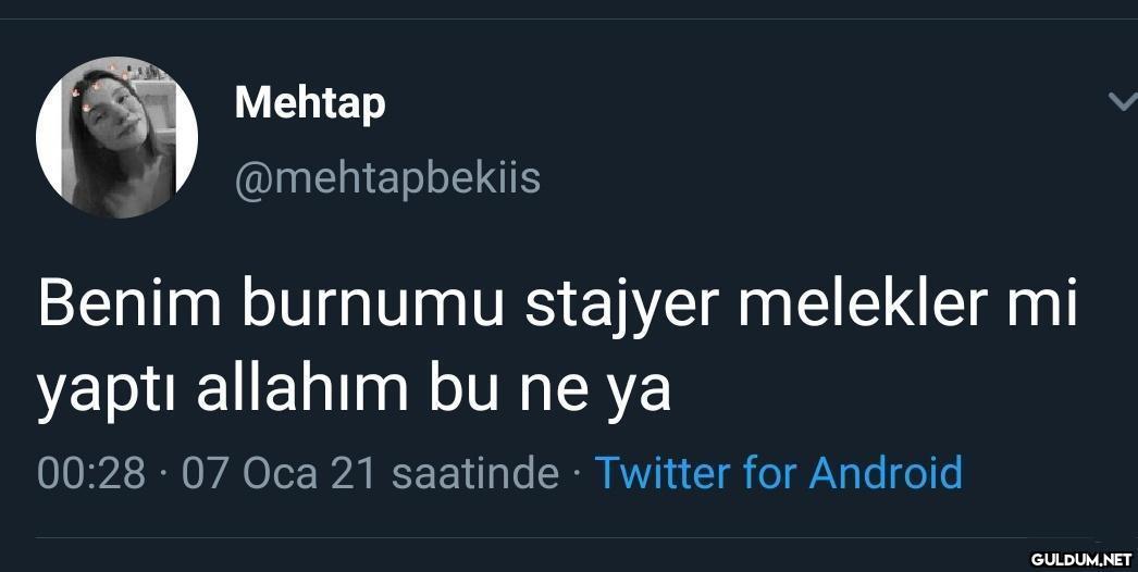 C Benim burnumu stajyer...