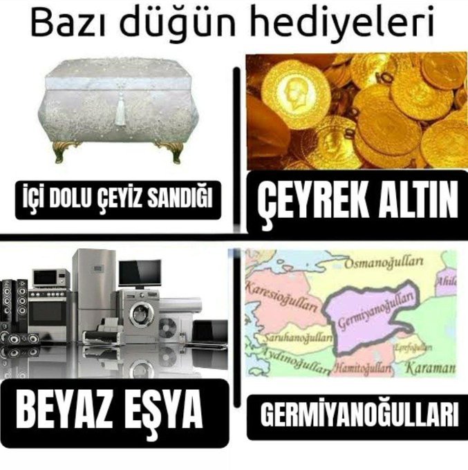 1008 Bazı düğün hediyeleri...